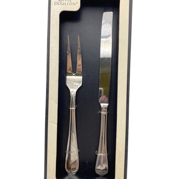 Royal Doulton Princess 2 piece Meat carving set Stainless Steel Thanksgiving Chr - Picture 2 of 7